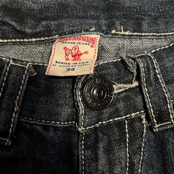 TRUE RELIGION RAINBOW BILLY FLAP POCKET Men’s Denim Blue Jeans Size 34 - Picture 3 of 6